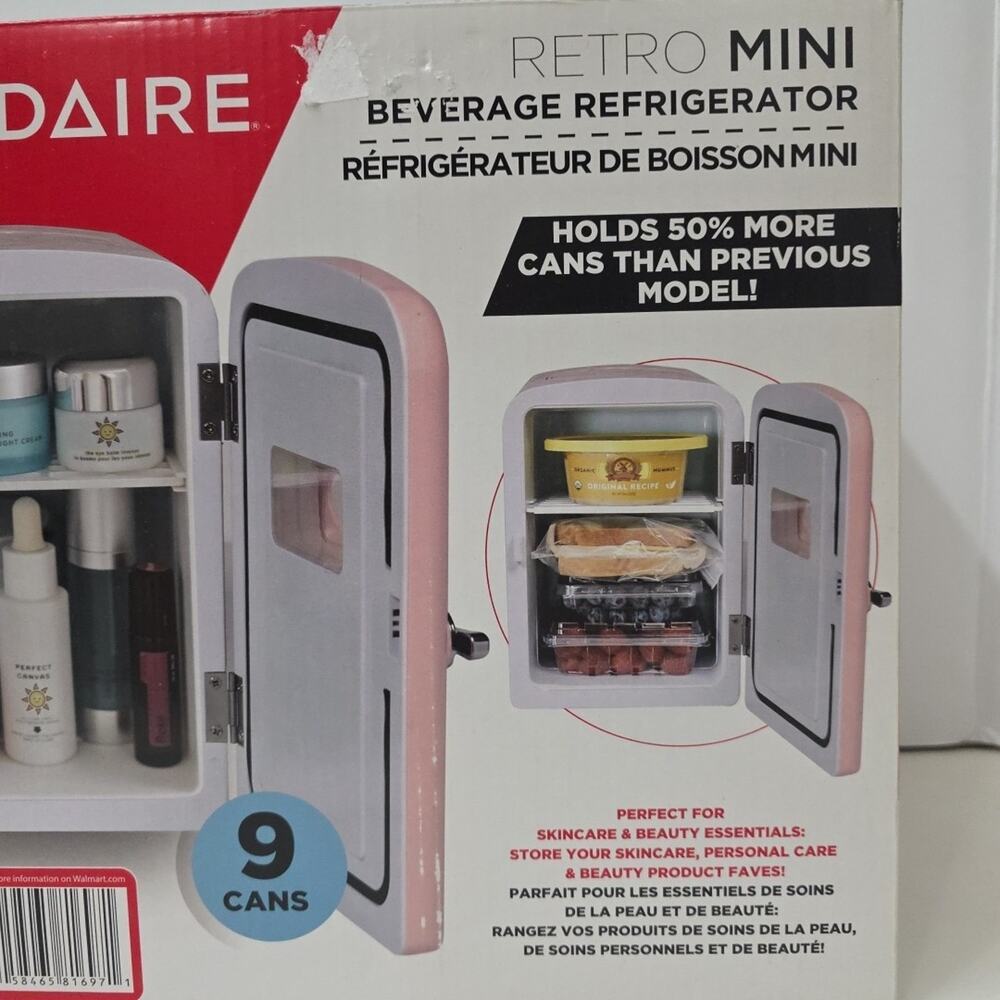 Frigidaire 5 Liter Mini Personal Fridge Refrigerator Pink Skincare 9 Can Snacks - Picture 4 of 8